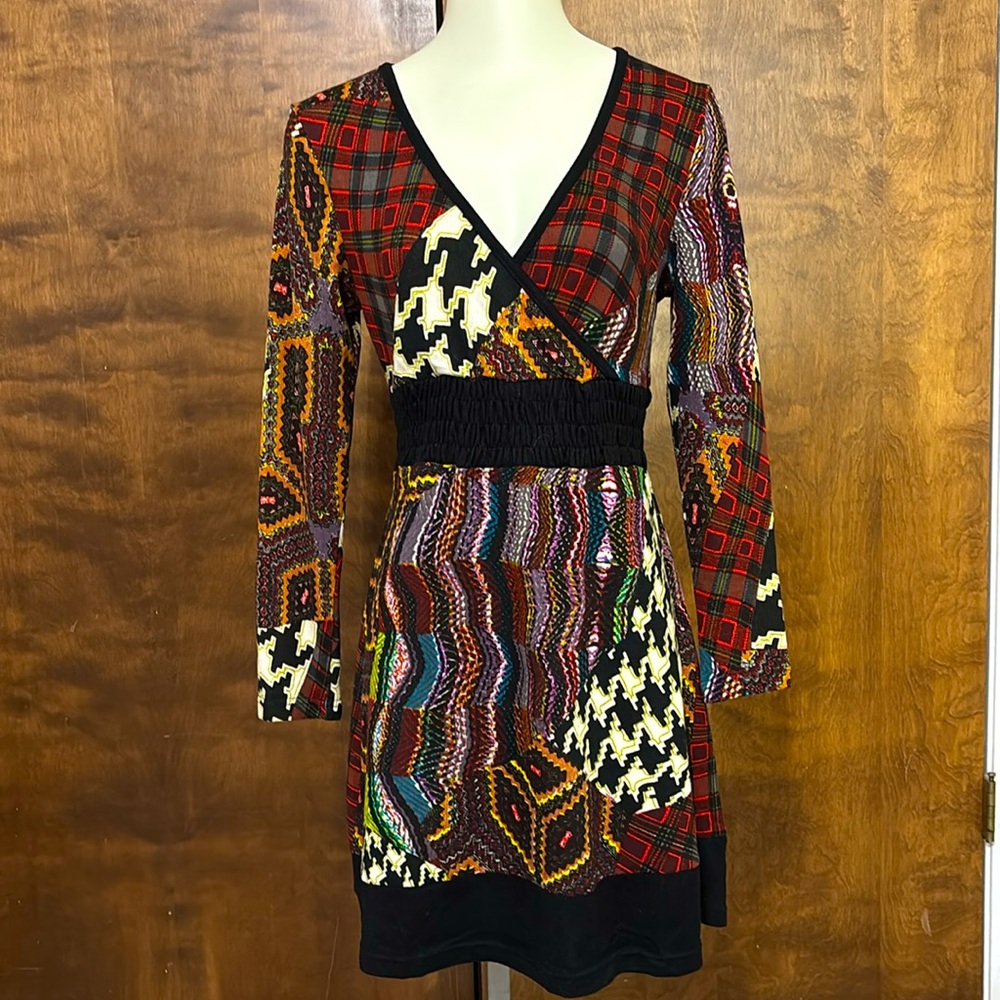 Just Funky Plaid and Multicolor Dress